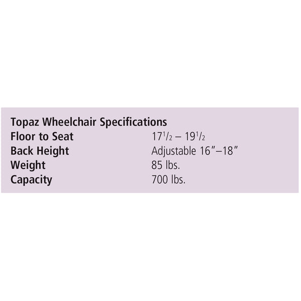 Invacare 9000 Topaz Bariatric Wheelchair Medute