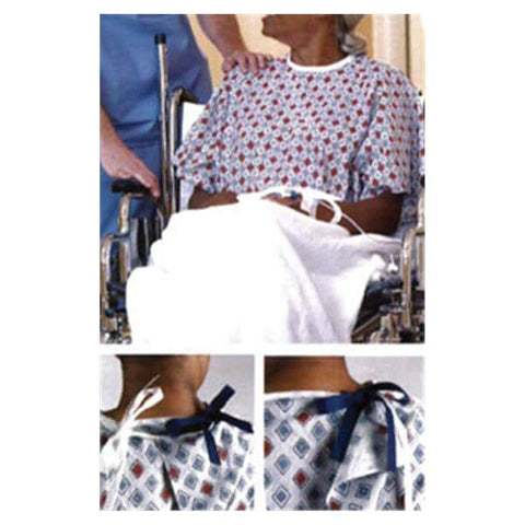 Encompass Group Gown Patient 55% Cotton / 45% Polyester 68 in x 48 in Unsx Blu/Muv Pcfc Adlt Each - 45251-MPC