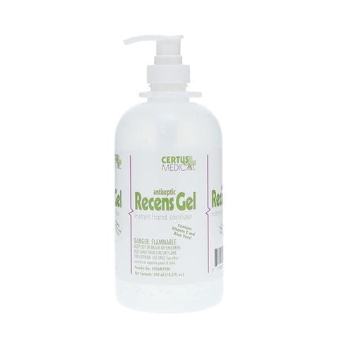 Certus Medical Sanitizer Hand Gel Recens 62% Ethyl Alcohol 540 mL Pump Bottle Each, 12 Each/CA - 6966M1PM