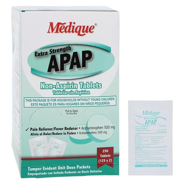 Medique Products Apap Pain Reliever/Fever Reducer Tablets 500mg Extra ...