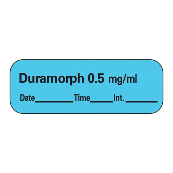Precision Dynamics Corp. Anesthesia Label DTI Duramorph 0.5mg/mL Blue ...