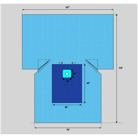 Welmed Inc -107x131" Sterile Lower Extremity Drape 2-1/2" Fenestrated 1222-8440