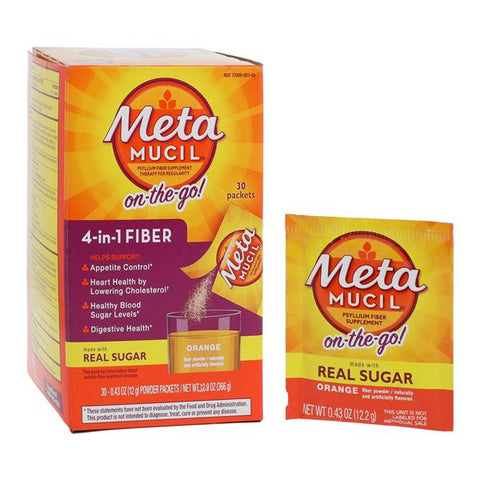 Procter & Gamble Dist Metamucil Supplement Powder 12gm Smooth Orange Singles 30/Package - 1103555