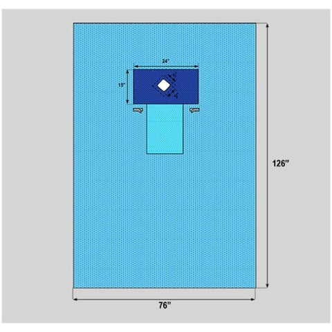 Welmed Inc -76x126" Sterile Surgical Drape 5x5" Diamond Fenestrated 1222-2140
