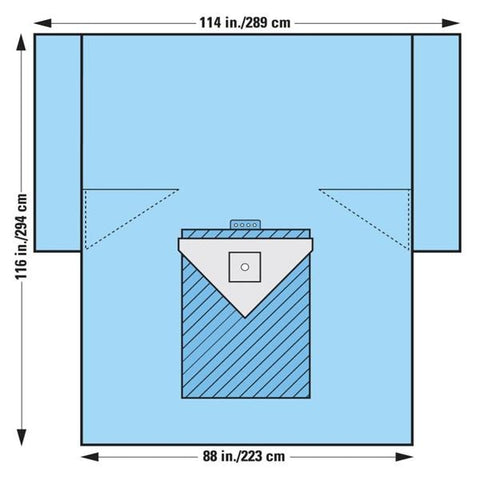O & M Halyard -Orthoarts 114x88x116" Sterile Arthroscopy Drape 2-1/2" Fenestrated 89267