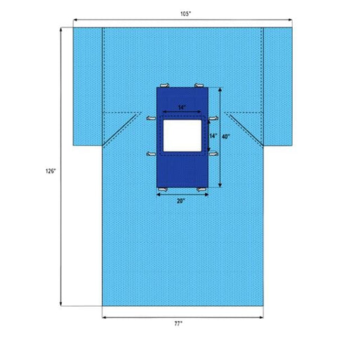 Welmed Inc -105x126" Sterile Sheet Drape Fenestrated 1222-2171