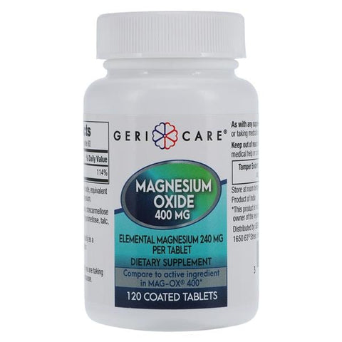 Geri-Care Pharmaceuticals Magnesium Oxide Tablets 400mg 120/Bottle - 634-12