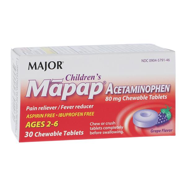 Major Pharmaceuticals Acetaminophen Pain Reliever/Fever Reducer Chewab ...