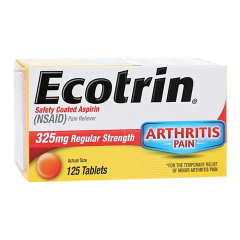 Medtech Products Ecotrin Arthritis Pain Tablets 325mg Regular Strength 125/Bottle, 36 BT/CA - 10042037104297A
