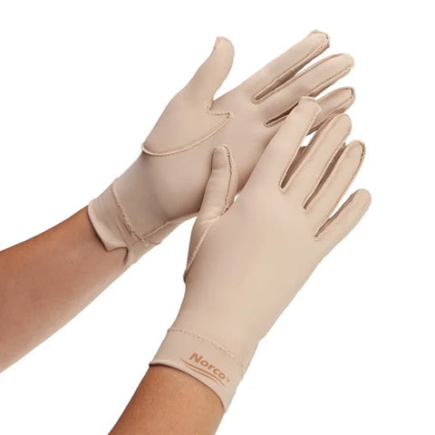 North Cost Norco® Compression Gloves Full Finger, Wrist Length (MP Circumference)7-1/2" to 8-1/2" (19 to 22cm) Color (Beige)