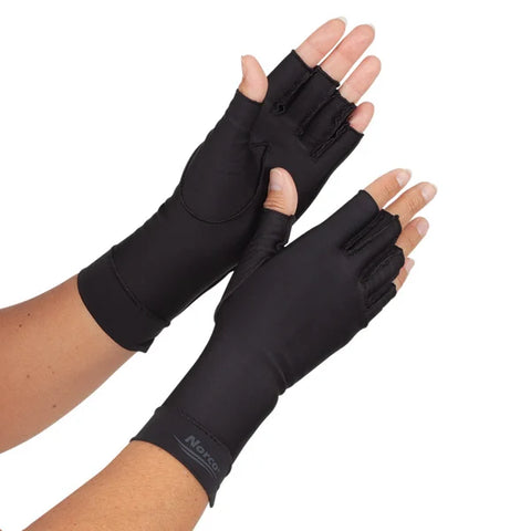 North Coast Norco® Compression Gloves (MP Circumference) 8" to 10" (20 to 25cm) NEW Tipless Finger, Over The Wrist (Black)