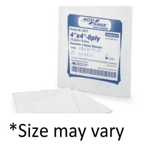 Medical Action Industries Cotton Gauze Dressing 4x4" 4 Ply Non-Sterile Non-Woven, 10 PK/CA - 44422