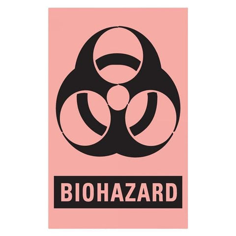 Precision Dynamics Corp. Labels Biohazard 3x2" 500/Bx 500/Rl - BH-405