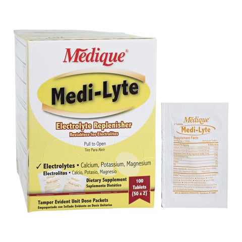 Medique Products Medi-Lyte Electrolyte Tablets 10.8/40/12mg Unit Dose Packet 50x2/Box - 03033