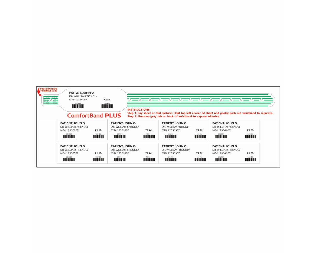 PDC ComfortBand® Plus Thermal Patient ID Wristband with Patient Labels