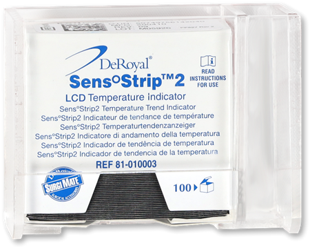 DEROYAL LCD SENS°STRIP™ TEMPERATURE TREND INDICATORS DISPENSER BOXES NON STERILE ACRYLIC HOLDER FOR SENS° STRIP™ (PACKAGING - CASE OF 10)