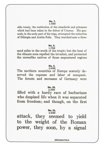 Graham Field Jaeger Reading Eye Chart ( Description - 4 ¾" x 7" )