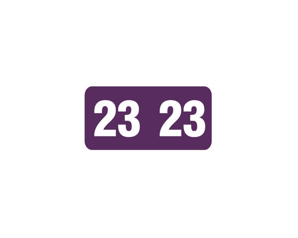 Smead® Compatible Color Code Label Year "23", 1" x 1/2", Purple, Mylar ...