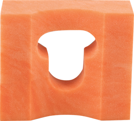 DEROYAL HEAD CRADLES WITH “T” CUTOUT COMPRESSED (DIMENSIONS - 9” x 8” x 4¼”) (PACKAGING - CASE)