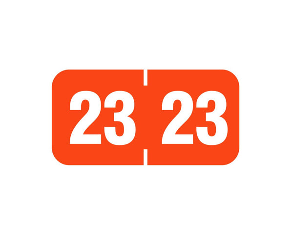 UAL® Compatible Color Code Label Year "23", 1-1/2 X 3/4", Dark Orange ...