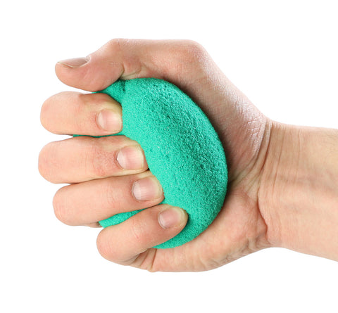 CanDo Memory Foam Squeeze Ball - 3.5" diameter - Green, medium - FE-10-0778
