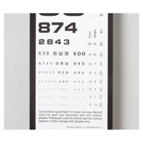 Dukal Corporation Chart Eye Test 6-1/2x3-1/2" Each - 3053
