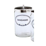 Graham Jar Bandage 7x4-1/4" Clear Glass With Stainless Steel Cover Each - Field/Everest &Jennings - 3454A B