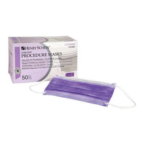 Henry Schein Inc. Mask Procedure ASTM Level 1 Lavender Size 50/Bx, 6 BX/CA - 1048600