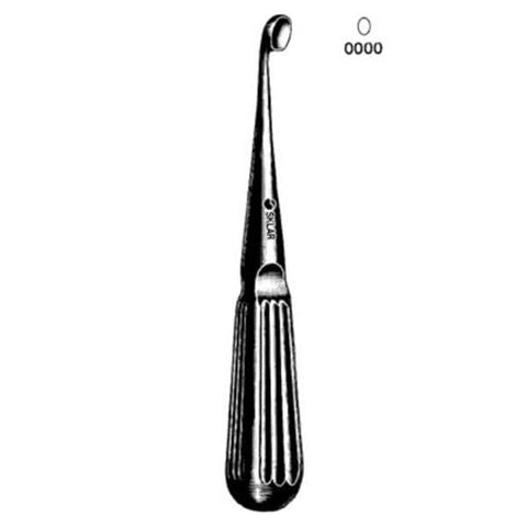 Sklar Instruments Curette Bone Bruns 6-3/4" #0000 Oval Cup Tip Straight Hollow Handle SS Rsbl Each - 40-7120