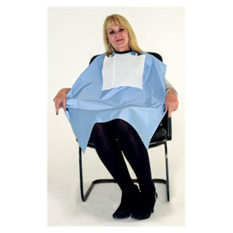 LIC Salon Apparel Cape Patient Unisex Blue Adult Each - 1007696