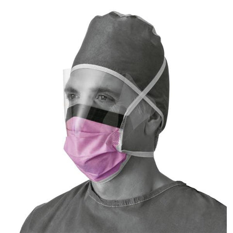Medline Industries Inc Combination Mask / Shield Surgical Max X ASTM Level 3 Purple 100/Ca - NON27410