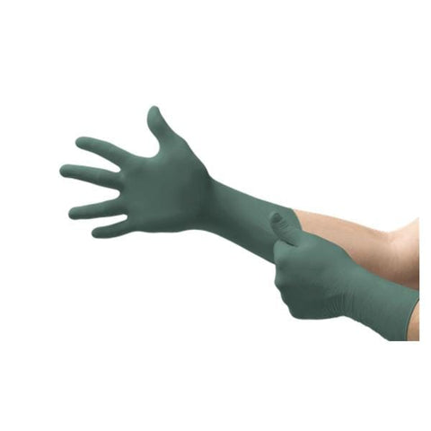 Microflex Inc Gloves Dura Flock Nitrile Latex-Free 10.6 in Large Dark Green 500/Ca - DFK-608-L