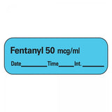 TimeMed a Div of PDC Anesthesia Label Fentanyl 50mcg/ml Blue 1-1/2x1/2" 600/Rl - LAN-7D50