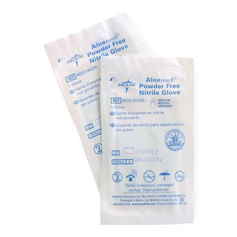 Medline Industries Inc Gloves Exam Aloetouch Powder-Free Nitrile Latex-Free 9.5 in Md Strl Green 400/Ca - MDS194285