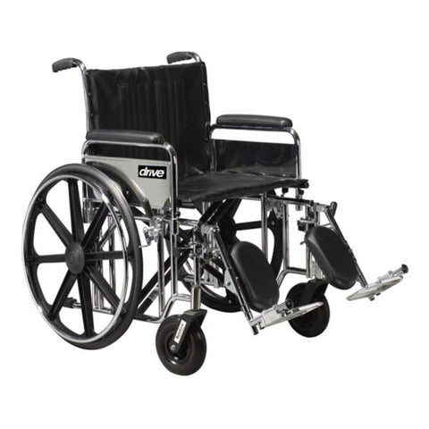 Drive Medical Designs Wheelchair Transport Sentra Extra Heavy Duty 500lb Blk Elvt Lgrst Adult Each - STD22DDA-ELR
