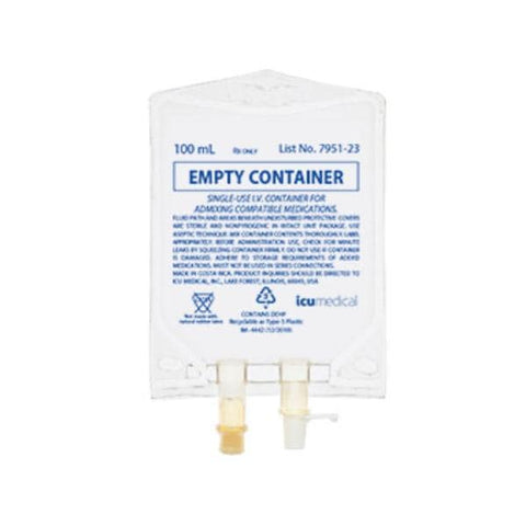 Icu Medical, Inc Bag IV Lifecare PVC 100mL Each, 200 Each/CA - 7951-23