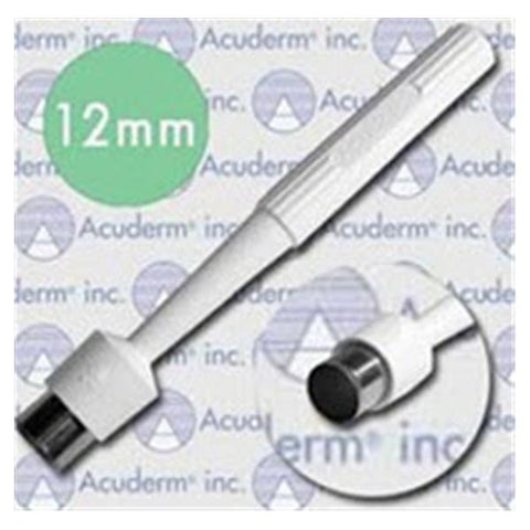 Acuderm, Inc Biopsy Punch Dermal Acu-Punch 12mm Ribbed Hollow Handle SS Bld Disp Strl 25/Bx - P1225