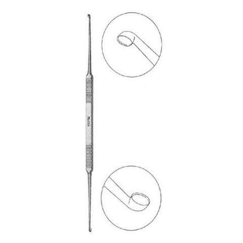Miltex Curette Bone House 7" 2/2.5mm Oval Cup Tip Light Angled Stainless Steel Each - Integra Miltex - 19-2528