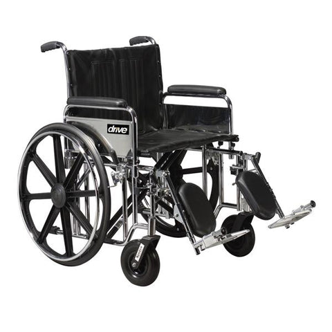 Drive Medical Designs Wheelchair Transport Sentra Extra Heavy Duty 500lb Blk Elvt Lgrst Adult Each - STD24DDA-ELR