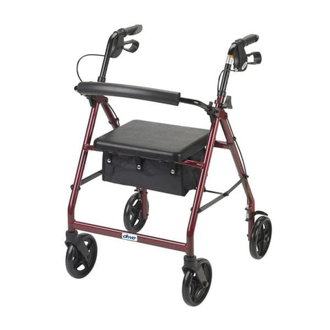 Drive Medical Designs Rollator Walker 300lb Capacity Blue 7.5Casetr 28x24x33-38" Dlx LpLk Brk Adlt Each - R728BL