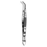 Sklar Instruments Forcep Utility Nugent 4-1/2" Serrated Angled Stainless Steel Each - 66-6242