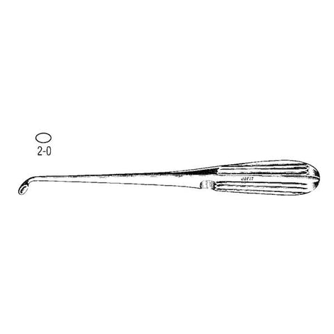 Integra Neurosciences Curette Bone Bruns 9" Size 2/0 Oval Cup Tip Angled Stainless Steel Each - 240141