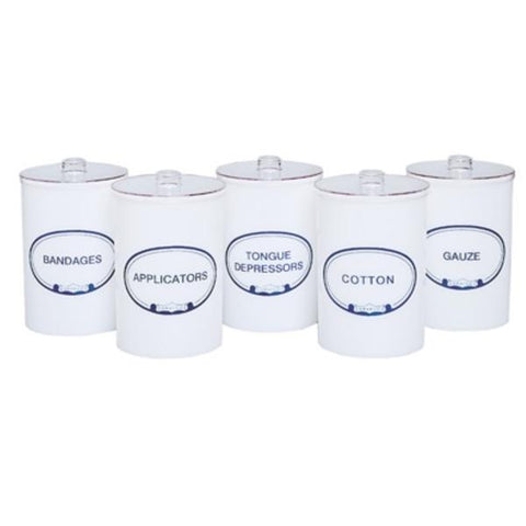 Graham Jar Sundry Set 5/Set Opaque Plastic Each - Field/Everest &Jennings - 3455