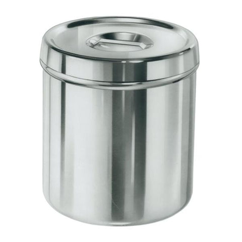 Medline Industries Inc Jar Dressing 5-7/8x6-3/4" 4-3/4qt Slvr SS W/ Stainless Steel Cover Each - DYND054JZ