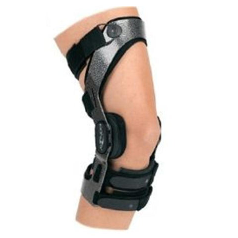 DJO, Inc Brace Action Armor ACL Adult Standard Knee Aluminum Black Size X-Large Right Each - 11-1442-5