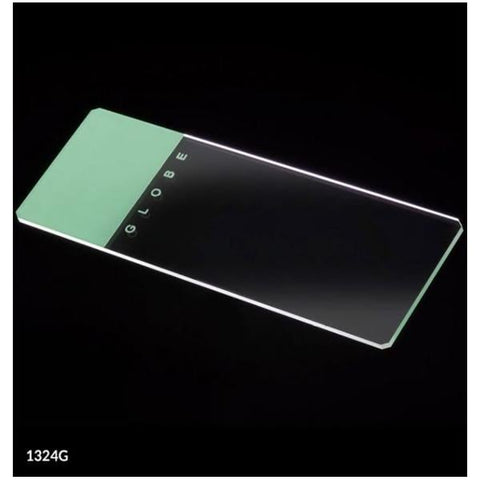Globe Scientific Inc. Frosted Microscope Slide 3x1" Green W/ 90D Grounded Edges/Safety Corners 1440/Ca - 1324G