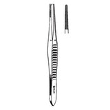 Sklar Instruments Forcep Tissue Gillies 6" Cross Serrated Straight 1x2 Teeth Stainless Steel Each - 19-2070