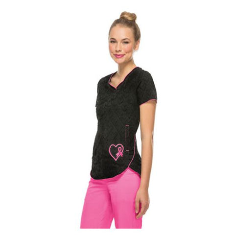 HeartSoul Scrub Top 100% Cotton Black 2X Large 26 in 1 Pocket Each - 20976BCKH2X