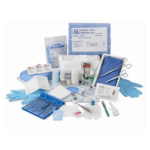 Medical Action Industries Kit Dressing Change With Gloves/Acetone Alcohol Triple Swabsticks Latex 20/Ca - 68271