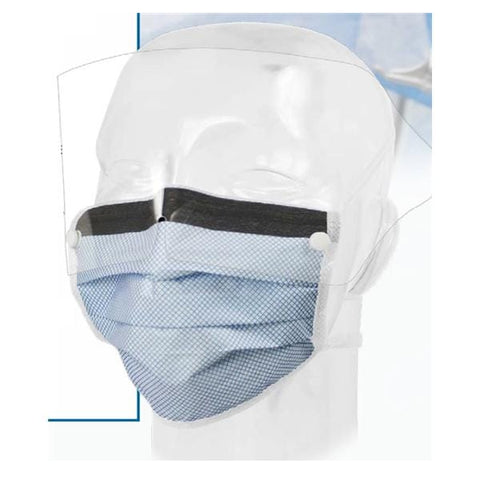 Aspen Surgical Combination Mask Tie On DualGard ASTM Level 3 Blue Diamond 100/Ca - 65-3344